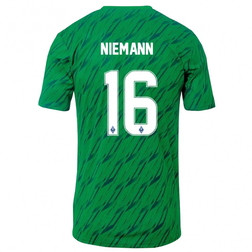 ילדים כדורגל Jan Niemann #16 ירוק לבן חולצת שוער 2025/26