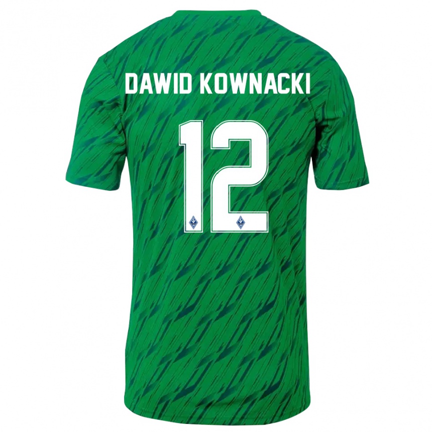 ילדים כדורגל Jakub Dawid Kownacki #12 ירוק לבן חולצת שוער 2025/26