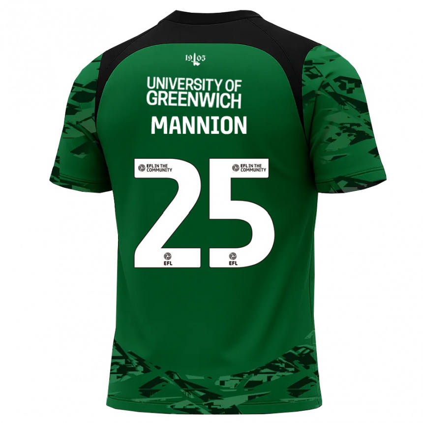 ילדים כדורגל Will Mannion #25 ירוק שחור חולצת שוער 2025/26