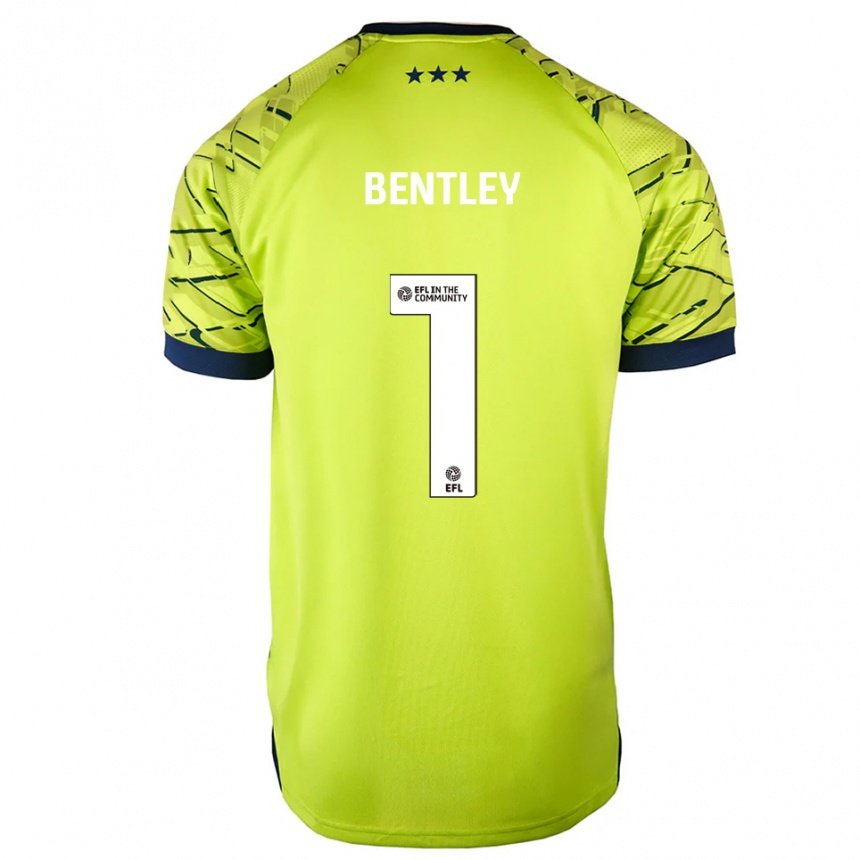 ילדים כדורגל Josh Bentley #1 ירוק צהוב חולצת שוער 2025/26