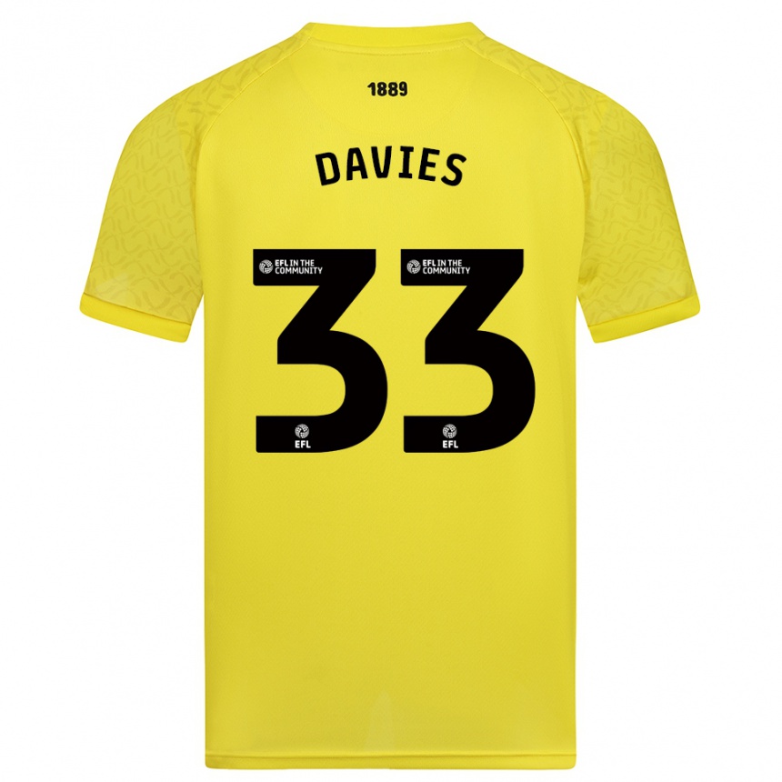 ילדים כדורגל בת׳אן דייוויס #33 שחור צהוב חולצת שוער 2025/26