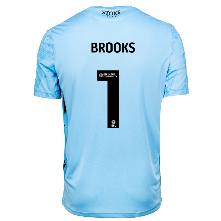 ילדים כדורגל אלפי ג׳ו ברוקס #1 תכלת שחור חולצת שוער 2025/26