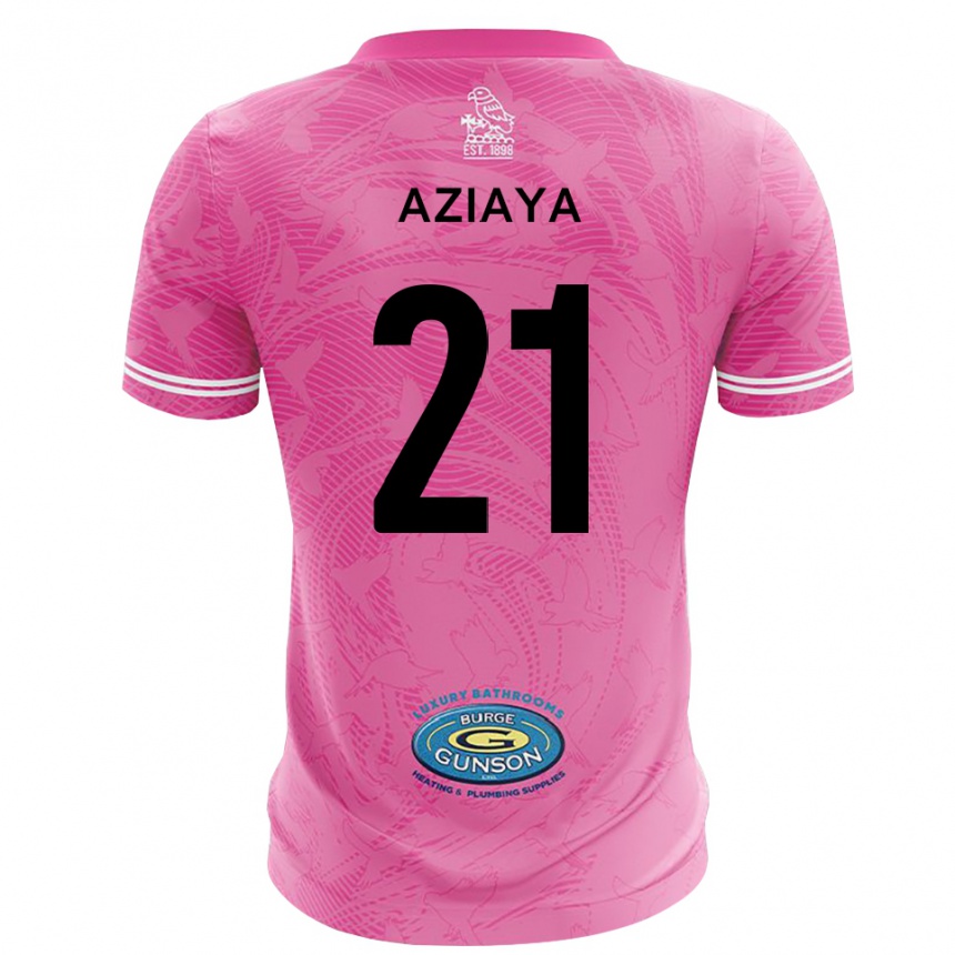 ילדים כדורגל David Aziaya #21 ורוד לבן חולצת שוער 2025/26