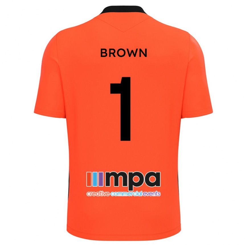 ילדים כדורגל Rory Brown #1 כתום שחור חולצת שוער 2025/26