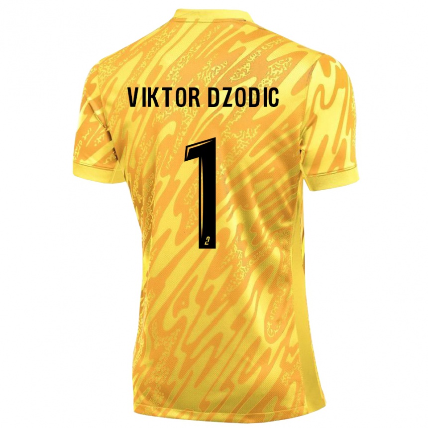 ילדים כדורגל ויקטור דז'ודיץ׳ #1 צהוב כתום חולצת שוער 2025/26