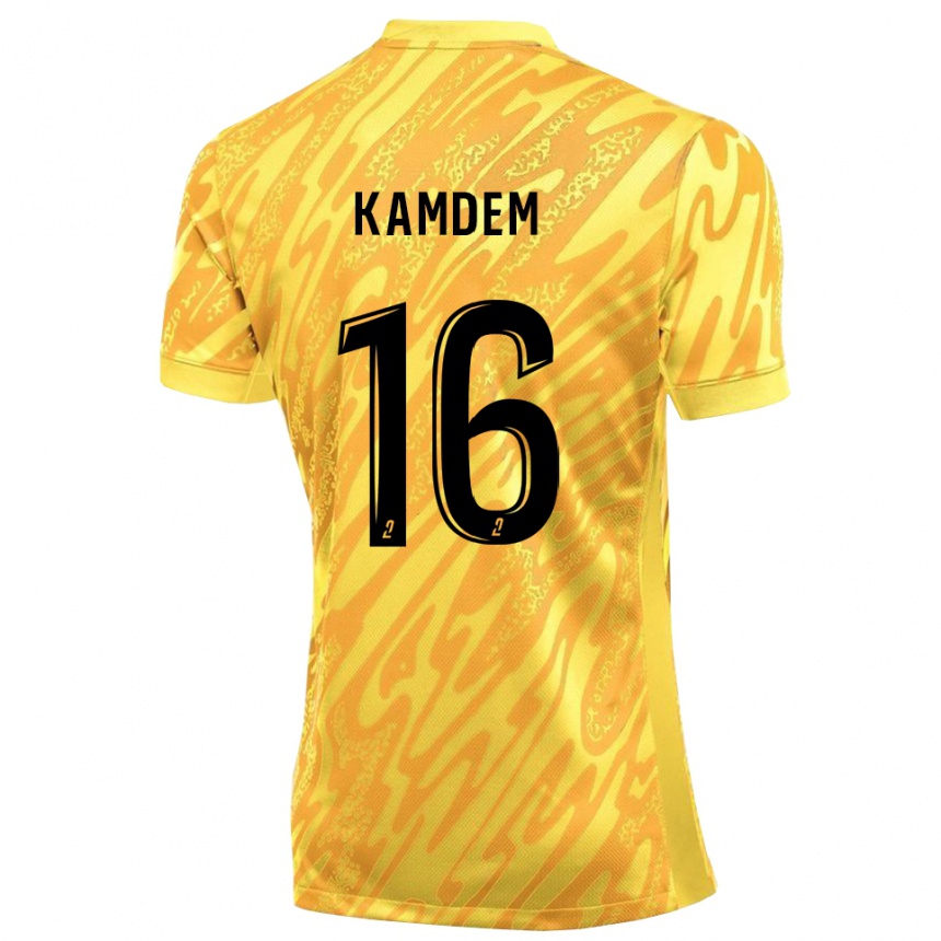 ילדים כדורגל Kevin Kamdem #16 צהוב כתום חולצת שוער 2025/26
