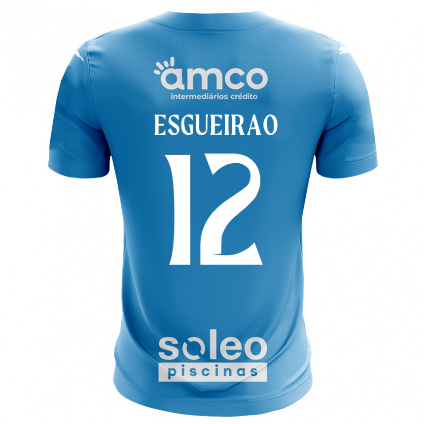 ילדים כדורגל Íris Esgueirão #12 כחול לבן חולצת שוער 2025/26
