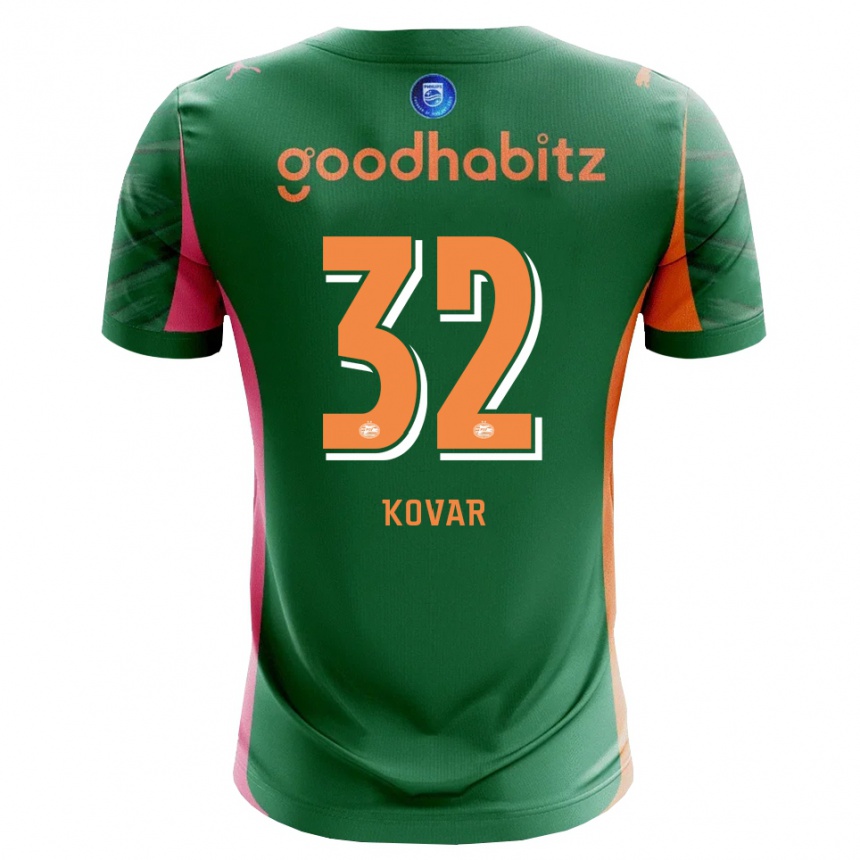 ילדים כדורגל מאטיי קובאר #32 ירוק כתום חולצת שוער 2025/26