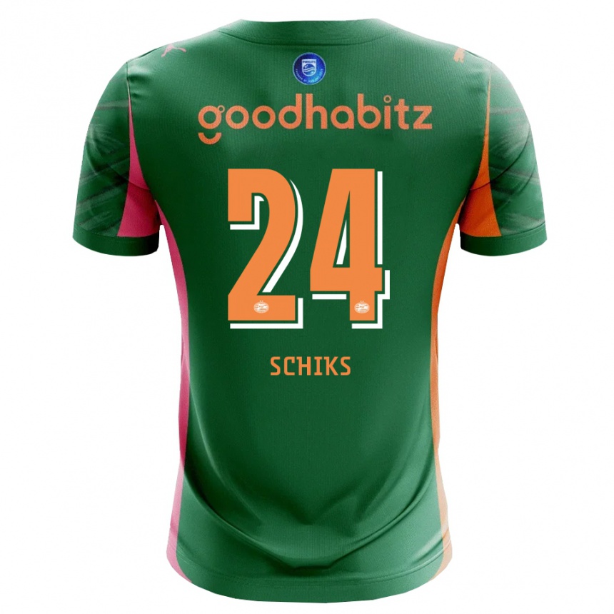 ילדים כדורגל ניק שיקס #24 ירוק כתום חולצת שוער 2025/26
