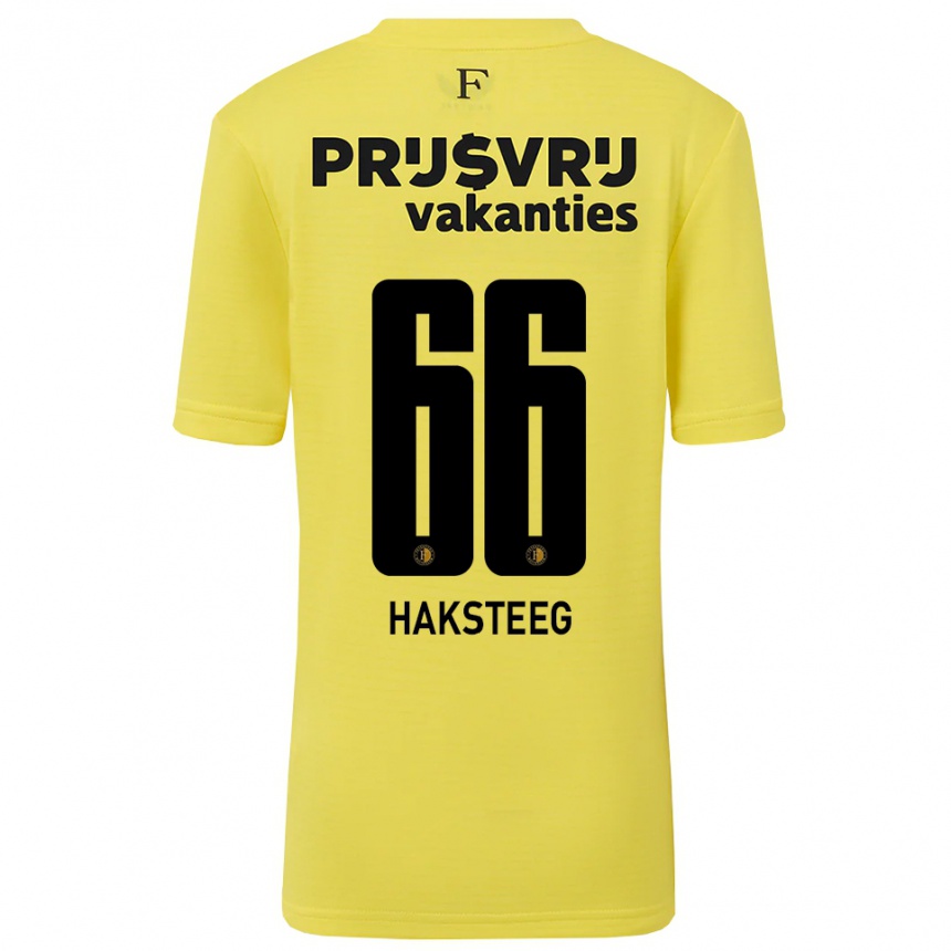 ילדים כדורגל Tim Haksteeg #66 צהוב שחור חולצת שוער 2025/26