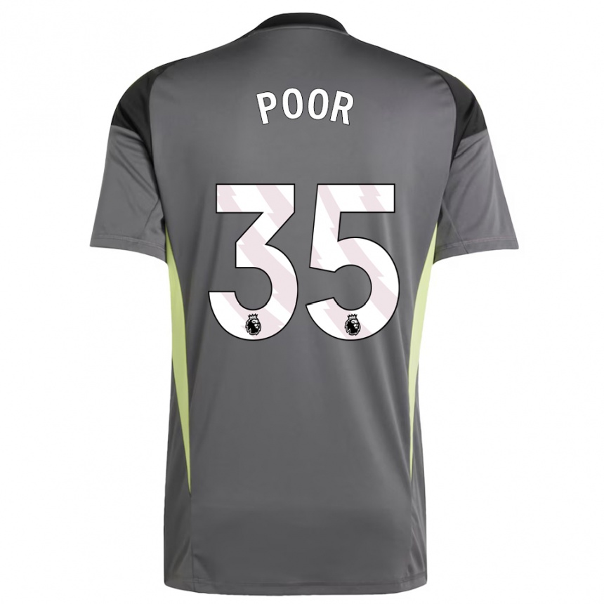 ילדים כדורגל Sophia Poor #35 אפור כהה שחור חולצת שוער 2025/26