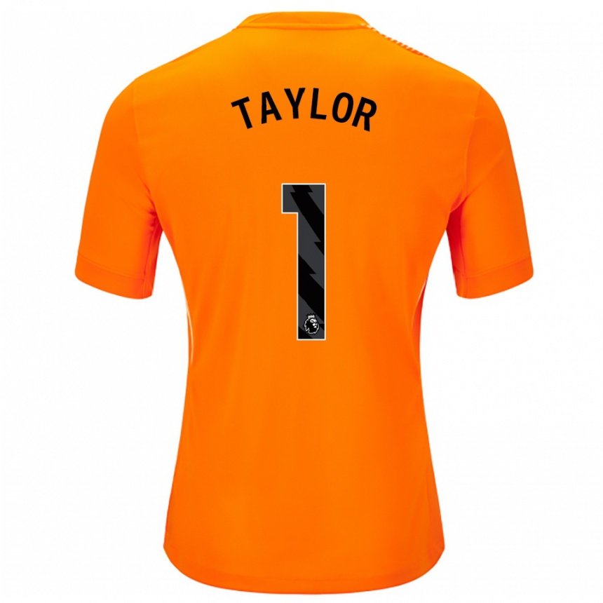 ילדים כדורגל Finley Taylor #1 כתום שחור חולצת שוער 2025/26