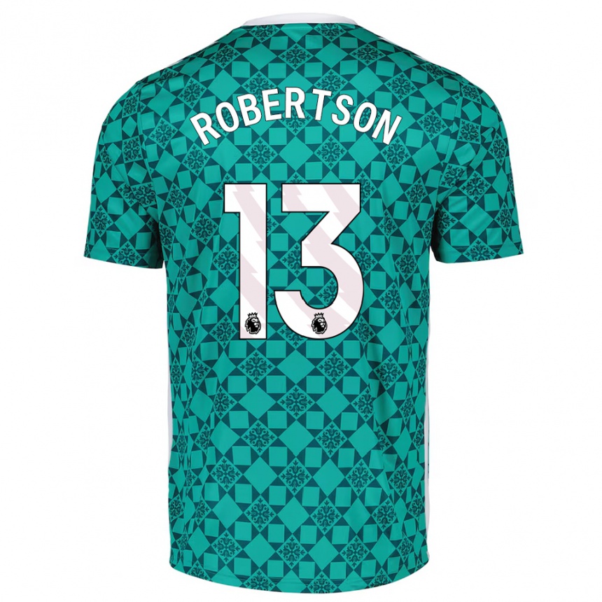 ילדים כדורגל Finley Robertson #13 ירוק לבן חולצת שוער 2025/26