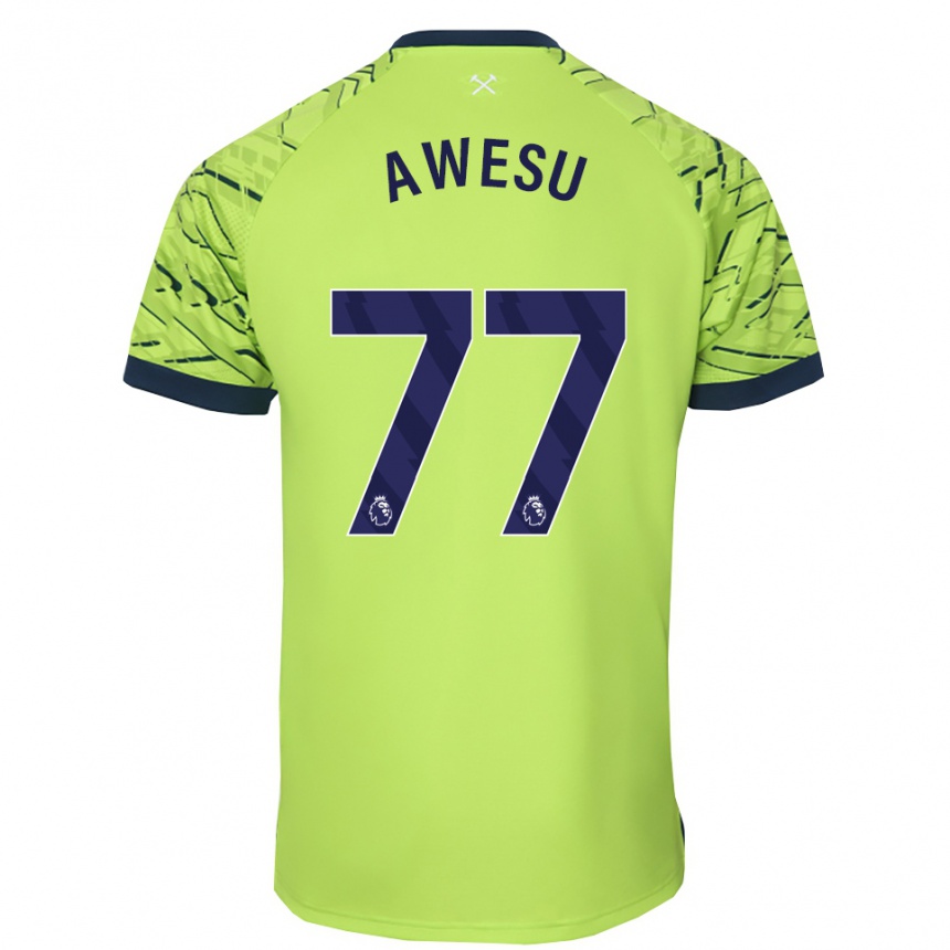 ילדים כדורגל לנריי אווסו #77 ירוק פלורסנט חולצת שוער 2025/26
