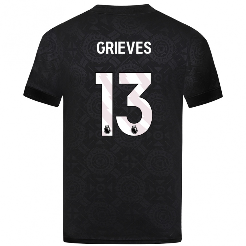 ילדים כדורגל Xander Grieves #13 שחור לבן חולצת שוער 2025/26