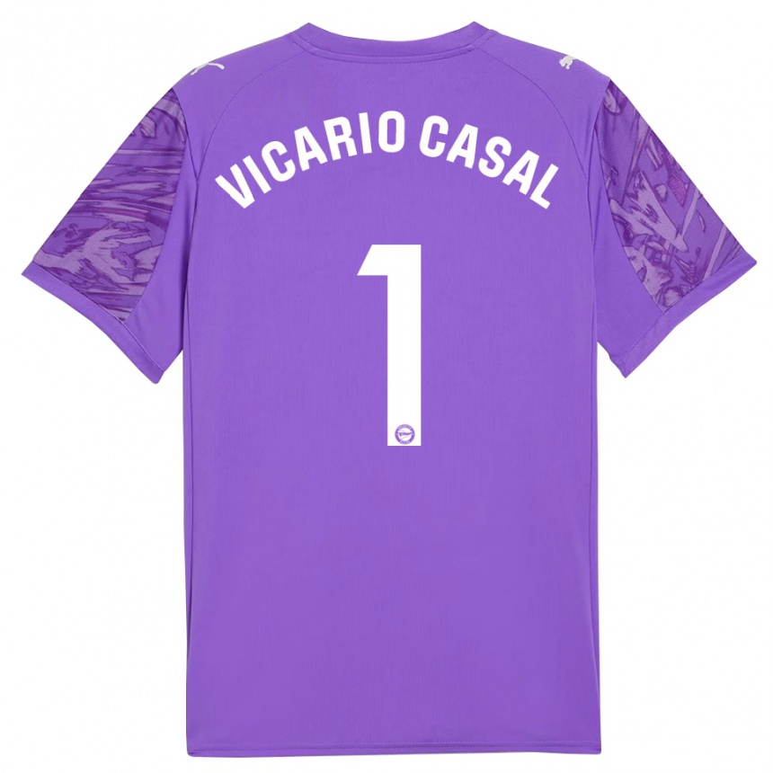 ילדים כדורגל ג׳ימנה ויקאריו קאסל #1 סגול לבן חולצת שוער 2025/26