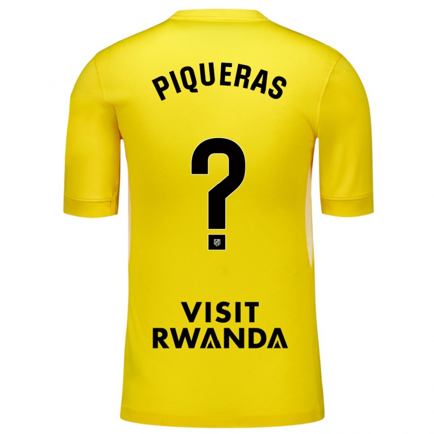 ילדים כדורגל Diego Piqueras #0 צהוב שחור חולצת שוער 2025/26
