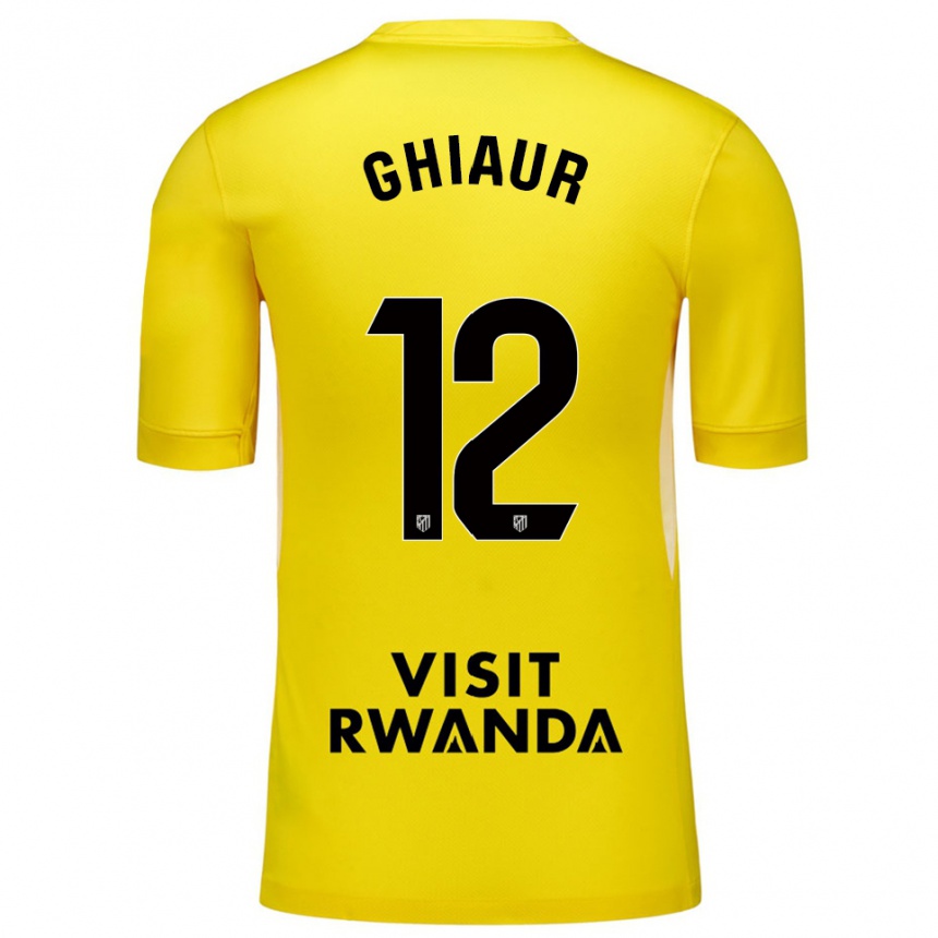 ילדים כדורגל Octavian Ghiaur #12 צהוב שחור חולצת שוער 2025/26