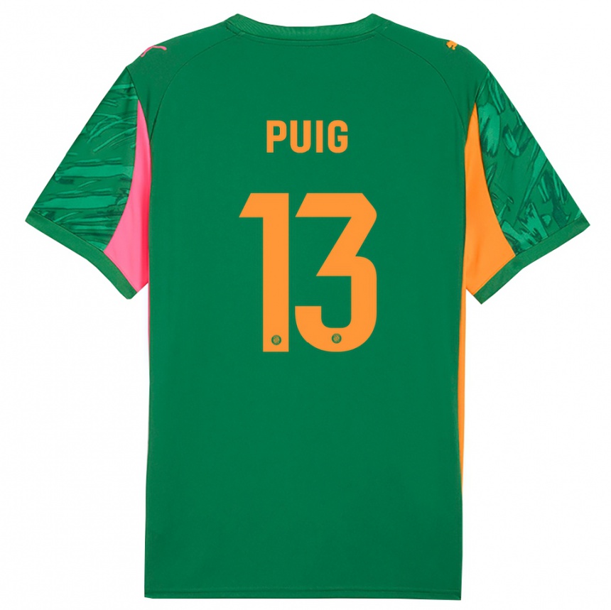 ילדים כדורגל סרג'י פויג #13 ירוק כתום חולצת שוער 2025/26