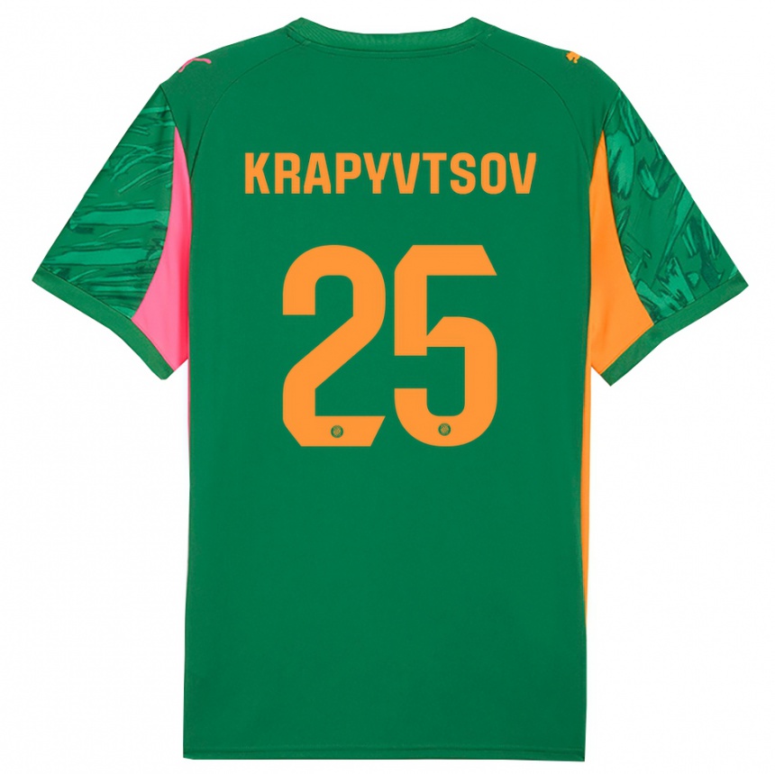 ילדים כדורגל Vladyslav Krapyvtsov #25 ירוק כתום חולצת שוער 2025/26