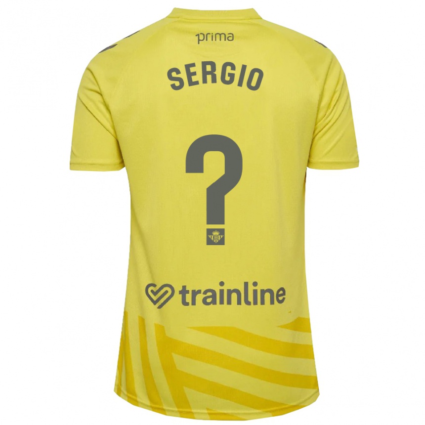 ילדים כדורגל Sergio Vázquez #0 צהוב אפור חולצת שוער 2025/26