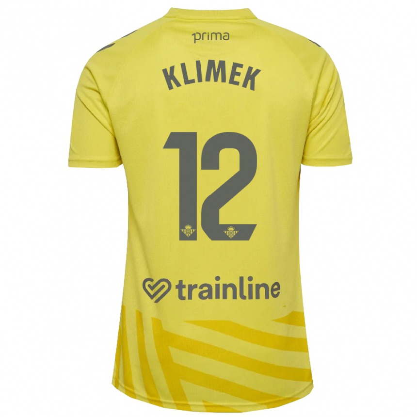 ילדים כדורגל Bruno Klimek #12 צהוב אפור חולצת שוער 2025/26