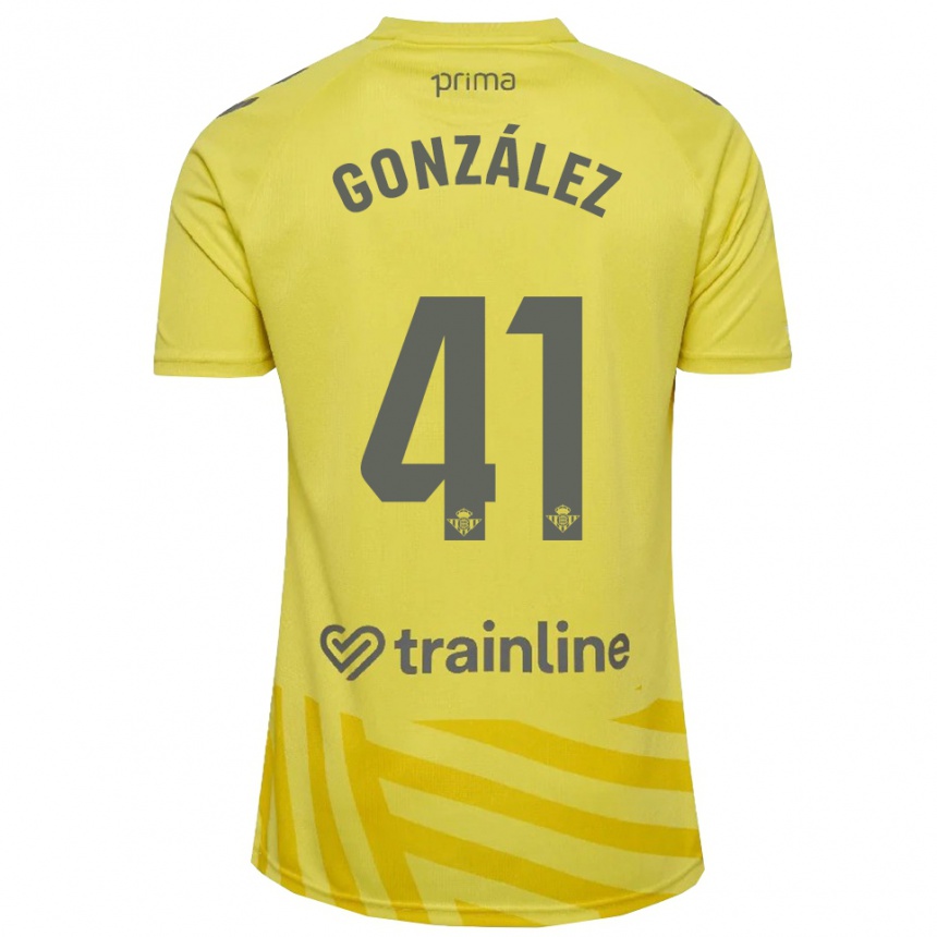 ילדים כדורגל Manu González #41 צהוב אפור חולצת שוער 2025/26