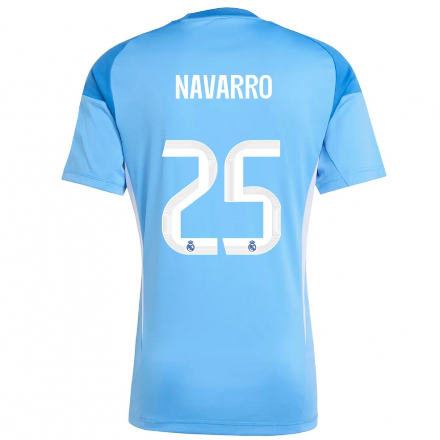 ילדים כדורגל Javier Navarro #25 כחול שמיים לבן חולצת שוער 2025/26