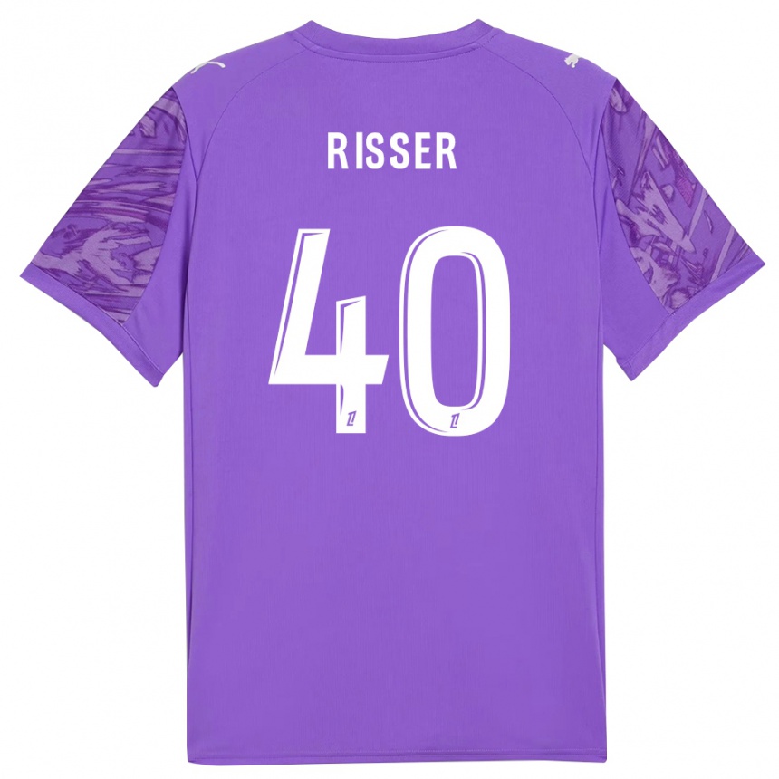 ילדים כדורגל רובין ריסר #40 לבנדר לבן חולצת שוער 2025/26