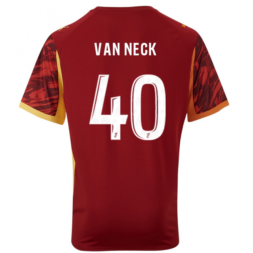 ילדים כדורגל Jelle Van Neck #40 בורדו חום חולצת שוער 2025/26