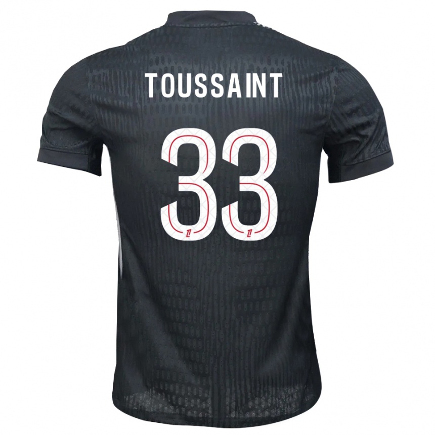 ילדים כדורגל Océane Toussaint #33 אפור כהה שחור חולצת שוער 2025/26