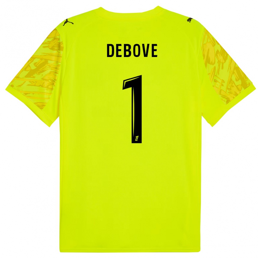 ילדים כדורגל Maxime Debove #1 ירוק פלורסנט צהוב חולצת שוער 2025/26