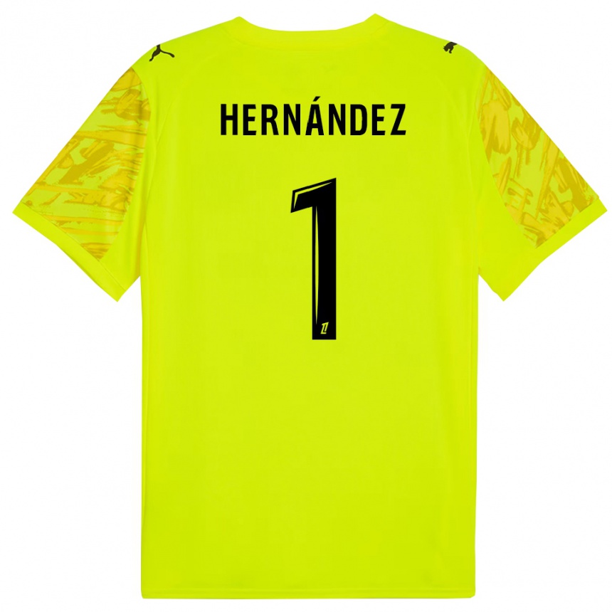 ילדים כדורגל מלווין רמון הרננדס סאלאס #1 ירוק פלורסנט צהוב חולצת שוער 2025/26