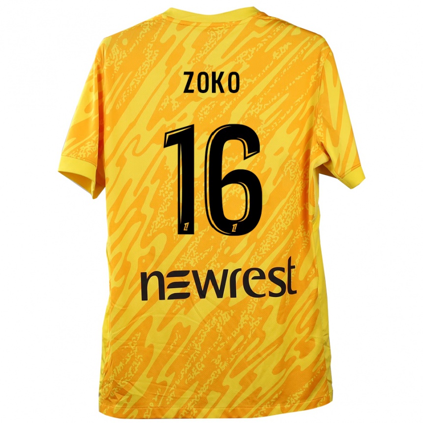 ילדים כדורגל Nathan Zoko #16 צהוב שחור חולצת שוער 2025/26