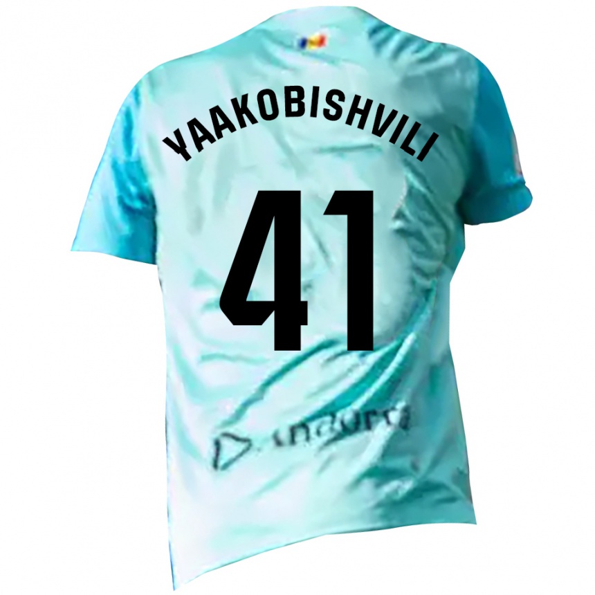 ילדים כדורגל ארון יעקובישווילי #41 ציאן שחור חולצת שוער 2025/26
