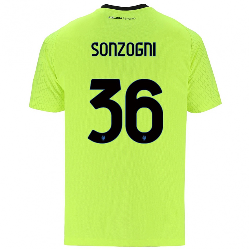 ילדים כדורגל מתיה סונצוגני #36 ירוק צהוב אדום חולצת שוער 2025/26