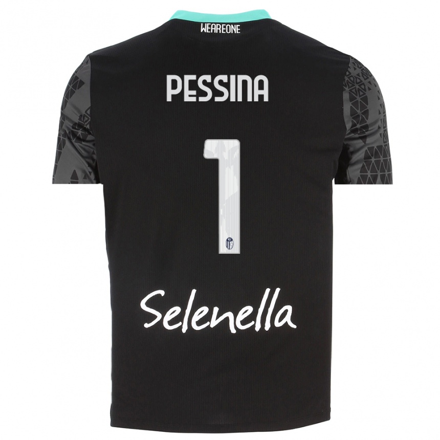 ילדים כדורגל מאסימו פסינה #1 אפור שחור לבן חולצת שוער 2025/26