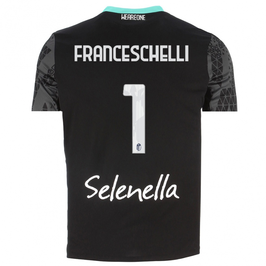 ילדים כדורגל Matteo Franceschelli #1 אפור שחור לבן חולצת שוער 2025/26