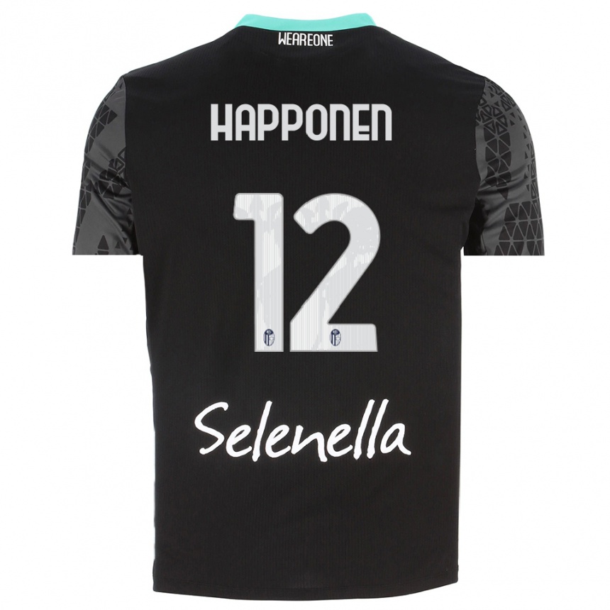 ילדים כדורגל Ukko Happonen #12 אפור שחור לבן חולצת שוער 2025/26