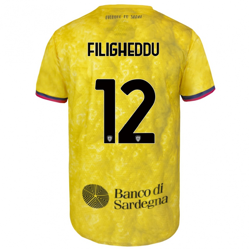 ילדים כדורגל דניאל פיליגדו #12 צהוב שחור חולצת שוער 2025/26