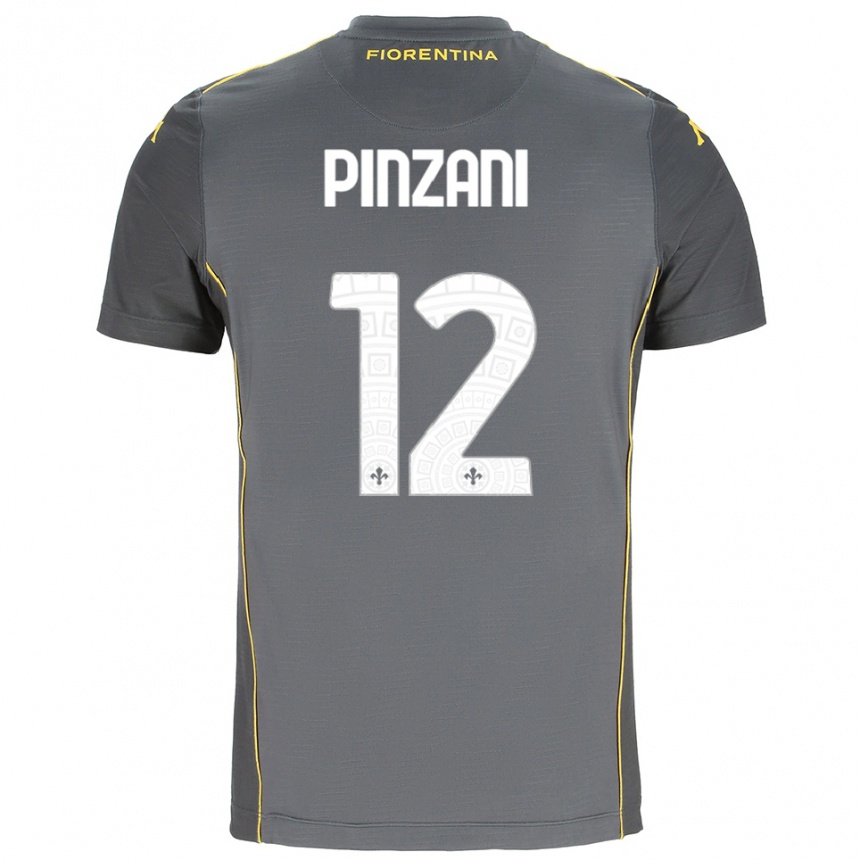 ילדים כדורגל Lorenzo Pinzani #12 אפור כהה צהוב חולצת שוער 2025/26