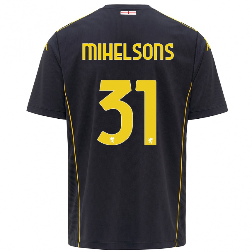 ילדים כדורגל Rendijs Mihelsons #31 שחור צהוב חולצת שוער 2025/26