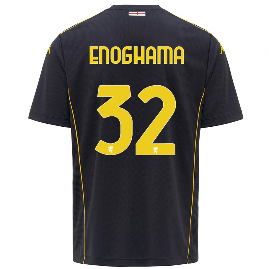 ילדים כדורגל Isaac Enoghama #32 שחור צהוב חולצת שוער 2025/26