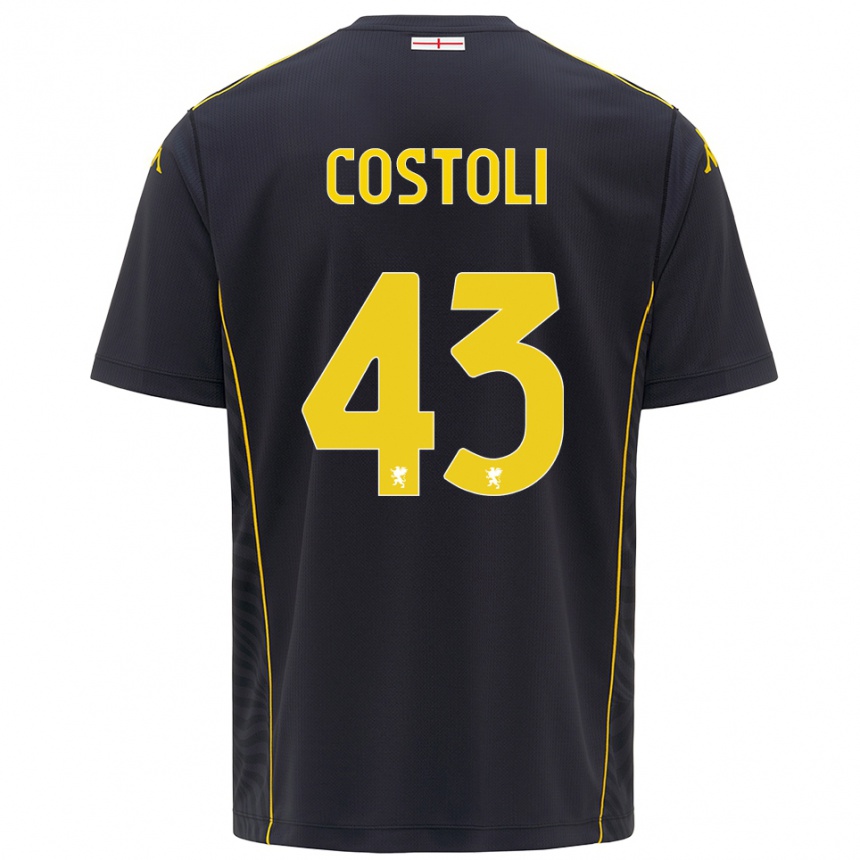 ילדים כדורגל לורנזו קוסטולי #43 שחור צהוב חולצת שוער 2025/26