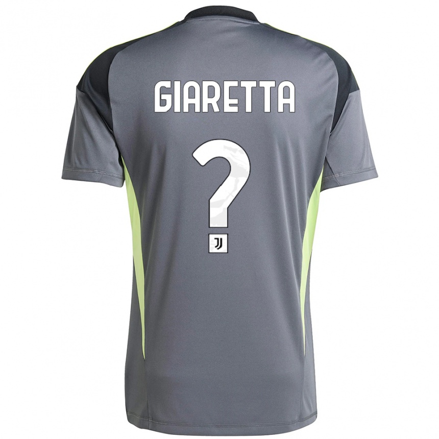 ילדים כדורגל Emanuele Giaretta #0 אפור כהה לבן חולצת שוער 2025/26