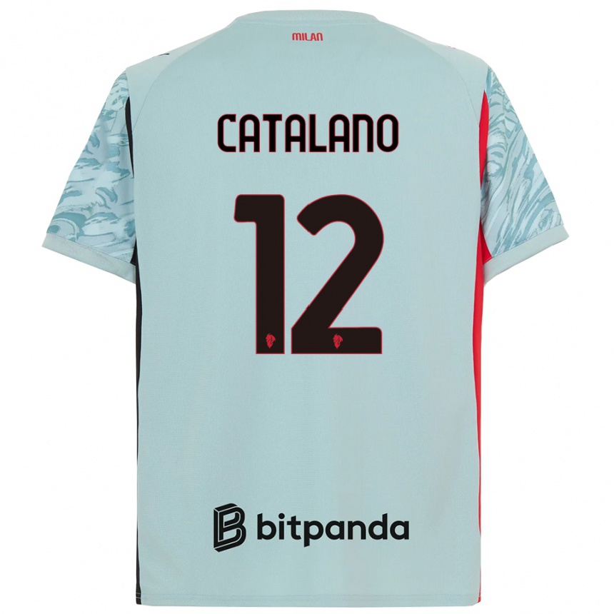 ילדים כדורגל Alessio Catalano #12 כחול בהיר אדום חולצת שוער 2025/26