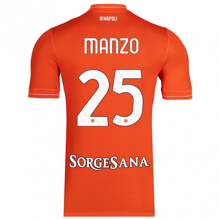 ילדים כדורגל Alessia Manzo #25 כתום אדום לבן חולצת שוער 2025/26