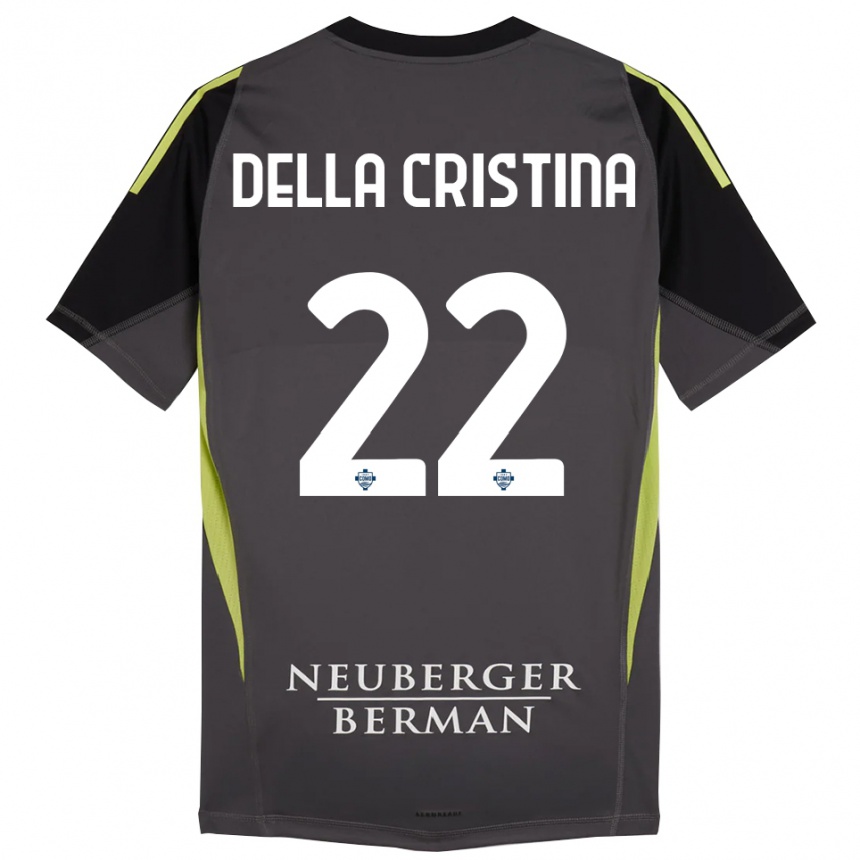 ילדים כדורגל Stefano Della Cristina #22 שחור ירוק בהיר חולצת שוער 2025/26