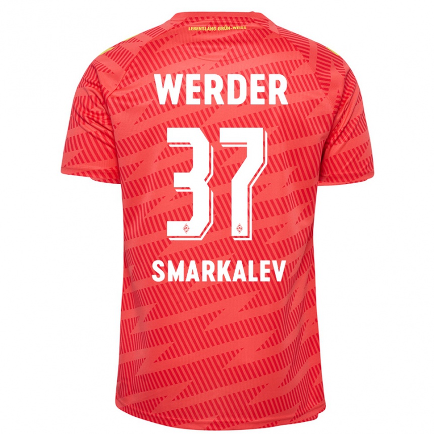 ילדים כדורגל Stefan Smarkalev #37 צהוב אדום חולצת שוער 2025/26