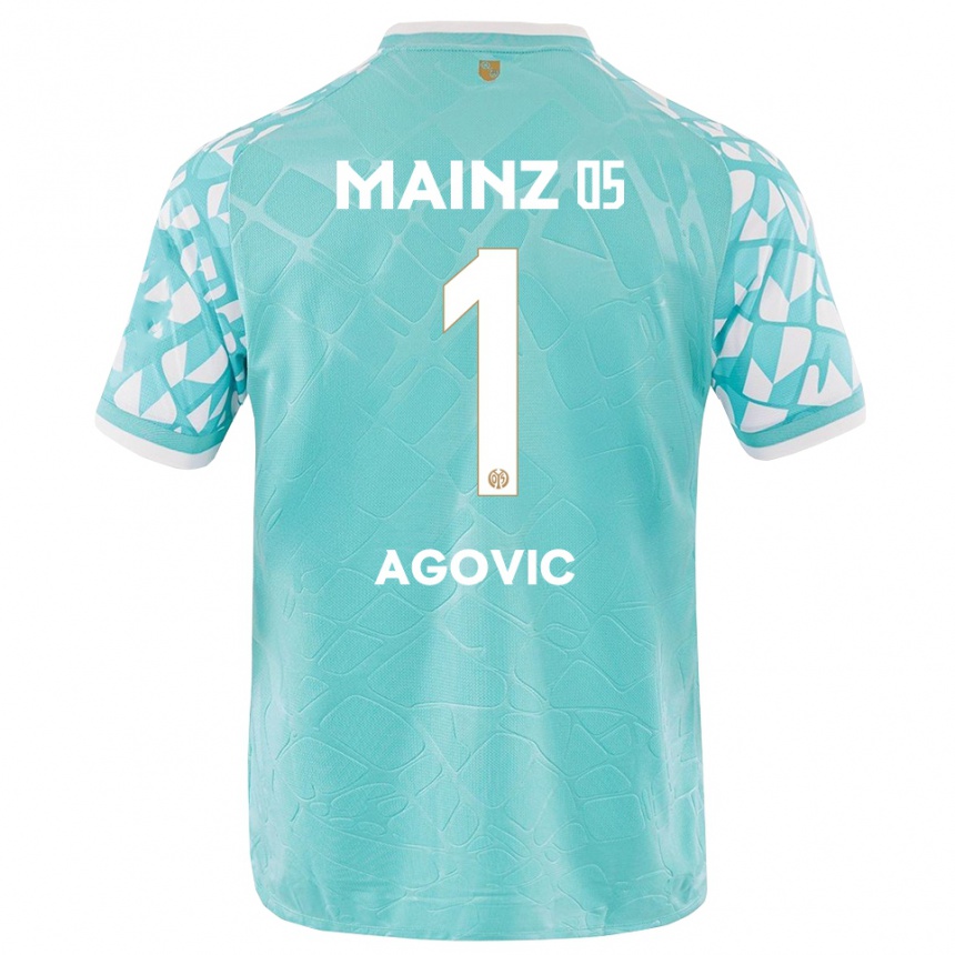 ילדים כדורגל דאריס אגוביץ׳ #1 לבן טורקיז חולצת שוער 2025/26